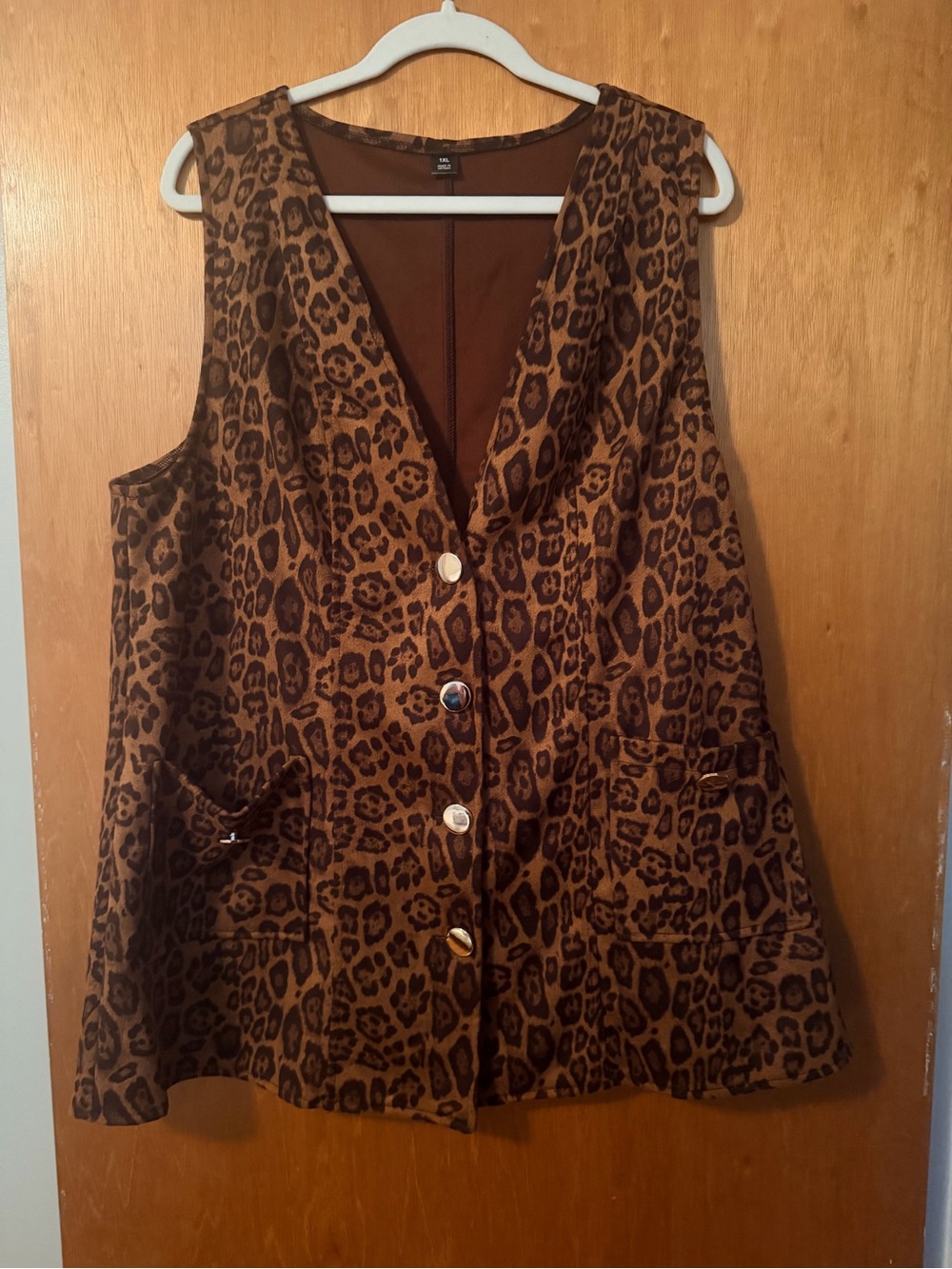 Leopard Print Button Front Women's mini dress - Brown
